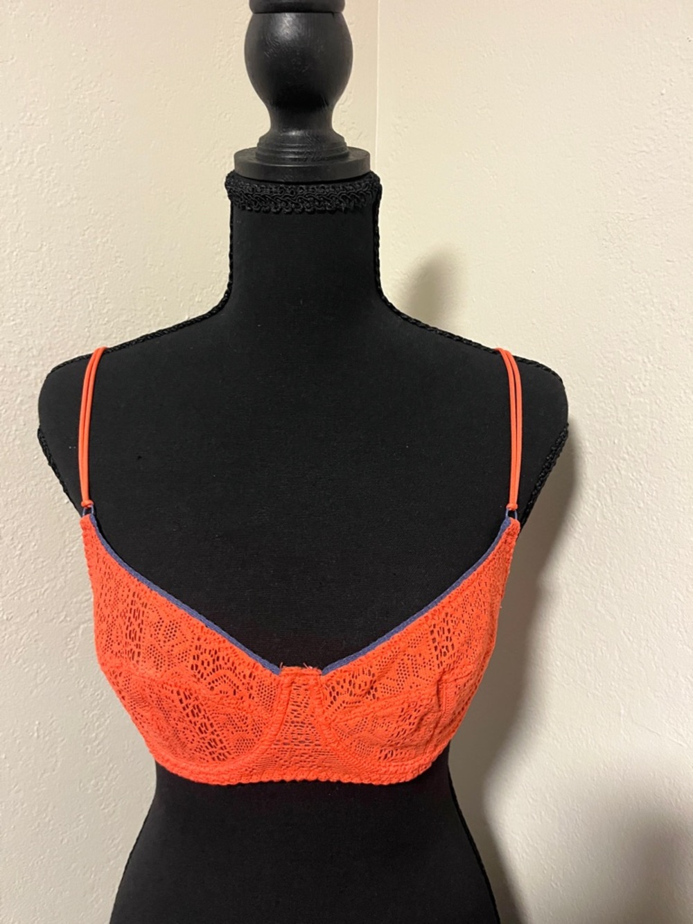 Free People Intimately Women's Lace Bralette 32C - Orange/Purple